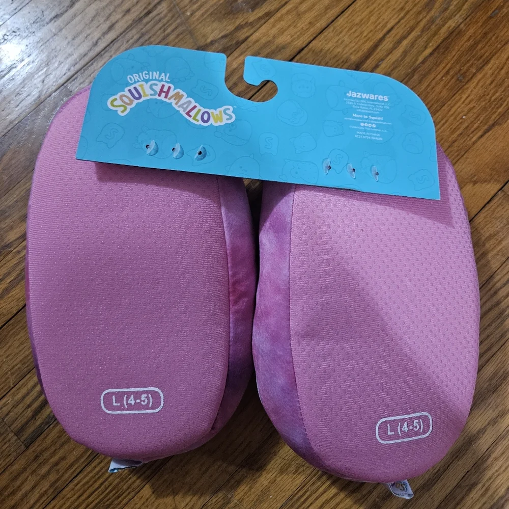NWT Squishmallows Slippers size L 4/5 Lola the purple Unicorn 🦄